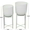 thumbnail image 3 of CosmoLiving by Cosmopolitan 20", 22"H Metal Modern Planter, White, 2-Piece, 3 of 6
