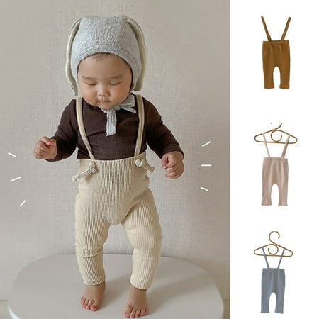 

SPRING PARK Toddler Baby Boys Clothes Set Suspender Romper High Waist Pants Solid Stripe