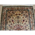 thumbnail image 2 of Ahmedani Linen Beige Ivory Lovely Medallion Flower Home Decor Area Rug Hand Knotted Wool Silk Indoor Carpet (6 x 4) Foot, 2 of 7