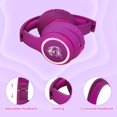 thumbnail image 2 of Auriculares Bluetooth para niños YUSONIC Unicornio plegables con LED, 2 of 9