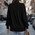 thumbnail image 4 of Women Sweatshirt Casual Long Sleeve Half Zip Pullover Lightweight Casual Loose Fashion Sweatshirts Black 2XL, 4 of 6