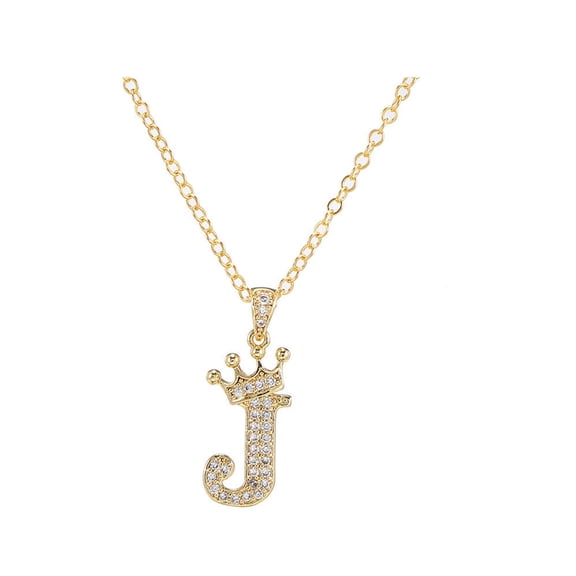 DESIGNICE 2026 New Initial Necklaces for Women,Unique Gold Initial Necklace for Women,Stunning Dainty Necklace with Crown Accent,Stylish Initial Necklace for Modern Look,J