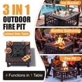 thumbnail image 5 of Lacoo 32" Patio Square Fire Pit Table for Patio Backyard BBQ, Ice Storage with Mesh Lid, Poker and Cover, Brown, 5 of 7