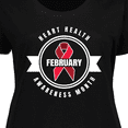 thumbnail image 4 of Inktastic Heart Health Awareness Month February with Red Ribbon Badge Women's Plus Size T-Shirt, 4 of 5