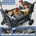 thumbnail image 2 of MOONCOOL 4 Seater Stroller Wagon, Quad Stroller Wagon for 4 Kids, Push Pull Collapsible Toddler Wagon Stroller with Canopy, Convertible Seats, 5-Point Harnesses, Snake Tray, 2 of 5