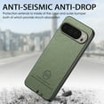 thumbnail image 4 of Designed for Google Pixel 9 / 9 Pro Classic Case, Slim Leather Luxury Business PU Non-Slip Texture Grip Shockproof Bumper Protective Phone Cover Men Women For Google Pixel 9 / 9 Pro,Green, 4 of 8