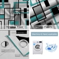 thumbnail image 6 of Blackout Curtains for Bedroom, Abstract Aqua, Room Darkening Window Drapes for Living Room, Modern Grey Geometric White Middle Century Thermal Insulated Grommet Curtains, 52x63 inch, 2 Panels, 6 of 9