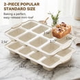 thumbnail image 2 of Kikcoin 2-Piece Mini Loaf Pans, 8-Cavity Non-Stick Baking Bread Molds, Oven Safe Bakeware for Cake & Pastry Making, Beige, 2 of 10