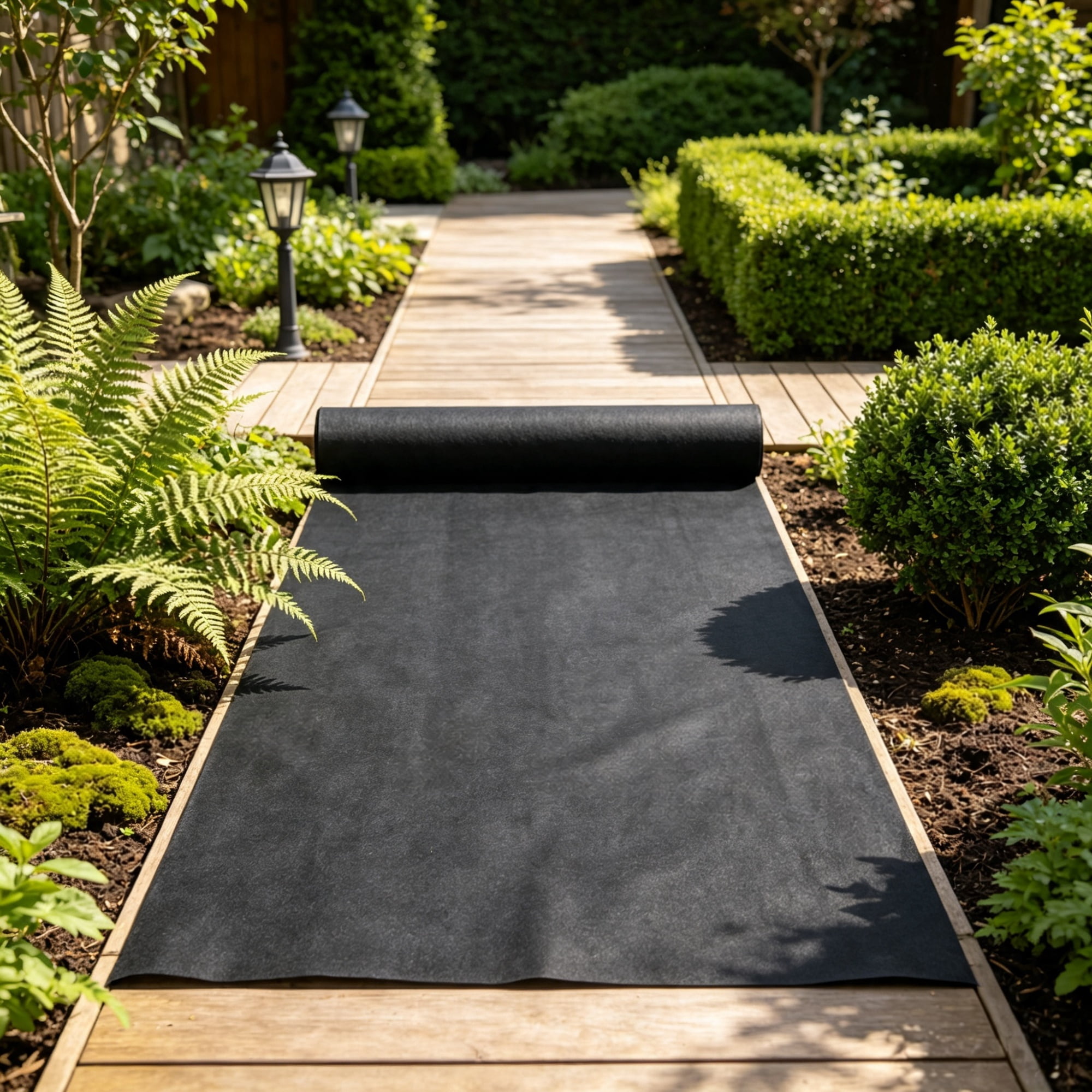 4x100FT 8OZ Non Woven Geotextile Fabric, Heavy Duty Weed Barrier Landscape Fabric, Ground Cover Weed Control, French Drains Drainage Fabric, Black