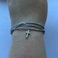 thumbnail image 4 of Howard's Devon Adjustable Multi-Row Inspirational Cross Ice Gray Bracelet for Women, 4 of 5