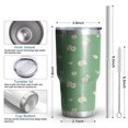 thumbnail image 6 of 30oz Green Daisy Flower Floral Pattern Tumblers Stainless Steel Tumbler with Lid and Straw,Vacuum Insulated Double Wall Travel Tumbler Cups Mug with Cleaning Brush for Coffee,Tea, 6 of 7