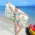thumbnail image 6 of GZHJMY Flowers Flying Insects Beach Towel Oversized Towel Blanket, Thin Lightweight Microfiber Sand Free Quick Dry Towel, 30”X60” Multipurpose Pool Bath Yoga Swim Shower Towel, 6 of 7