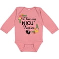 thumbnail image 3 of Inktastic I Love My Nicu Nurses with Baby Footprints and Flowers Boys or Girls Long Sleeve Baby Bodysuit, 3 of 5