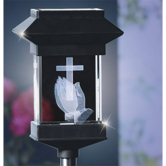 Crystal Light 14 Pouces LED Solaire Mémorial 3D Mains de Prière par JUMBL
