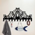 thumbnail image 2 of Llavero de metal con forma de flor de loto, decorativo, con 11 ganchos, organizador de llaves para pared, decoración de cocina, colgador de llaves y correa para perro., 2 of 9