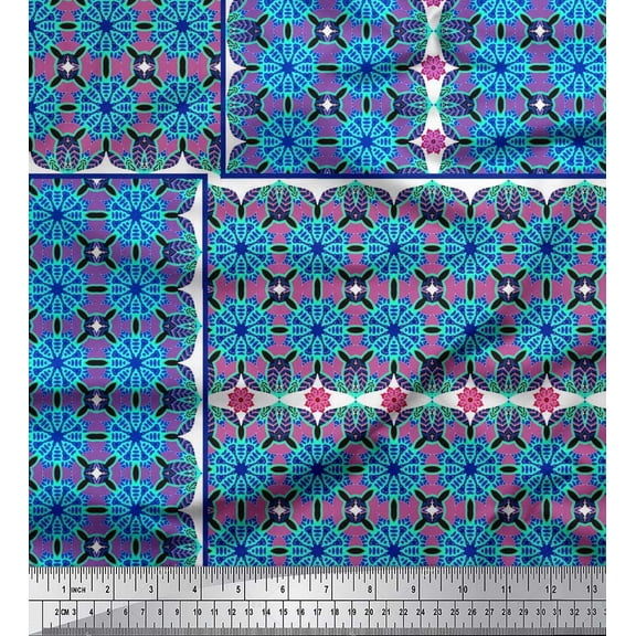 Soimoi Rayon Fabric Floral Patchwork Printed Fabric 1 Yard 42 Inch Wide