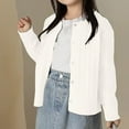 thumbnail image 2 of Gvdentm Girls Sweater Cardigan Girls Lightweight Cardigan Long Sleeve Casual Open Front Oversized Sweater Cute Soft Outerwear Coat with Pockets(White,120), 2 of 5
