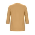 thumbnail image 5 of Women's 3/4 Sleeve Round Neck Tops Shirts Blouses Casual Solid Color Loose Fit Tee for Daily Wear Work Office Vacation Outfits Fashion Essential Gift for Women | HAODEJW,Khaki L, 5 of 8