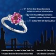 thumbnail image 2 of Gem Stone King 925 Sterling Silver Pink Mystic Topaz and White Topaz Engagement Ring for Women | 2.86 Cttw | Oval 9X7MM | Gemstone November Birthstone | Size 9, 2 of 6