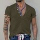 thumbnail image 1 of pstuiky camisetas de hombre, Camisa de vestir informal lisa con textura hawaiana de manga corta con botones para hombre ropa de hombre l, 1 of 6