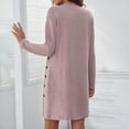 thumbnail image 5 of Brondbend Womens Fashion Dresses Long Sleeve Crew Neck Casual Solid Color Button Maxi Dress Lounging Dresses Breathable Skirts Date 50% off Clear Pink Summer Skirts Size-XL, 5 of 6