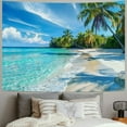 thumbnail image 2 of BCIIG  Ocean Beach Tapestry Tropical Palm Trees Seaside Island Blue Sky Sunshine Nature Summer Hawaiian Scene Wall Hanging Art Home Decor for Living Room Bedroom Dorm, 2 of 6