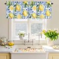 thumbnail image 4 of Valances for Windows Watercolor Farm Lemon Green Leaves Rod Pocket Short Curtain for Bathroom Living Room Bedroom Vintage Blue Plaid 1 Panel 42x12in, 4 of 9