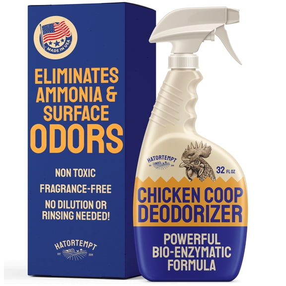 Hatortempt 32 fl oz Chicken Coop Deodorizer and Cleaner Spray, Unscented