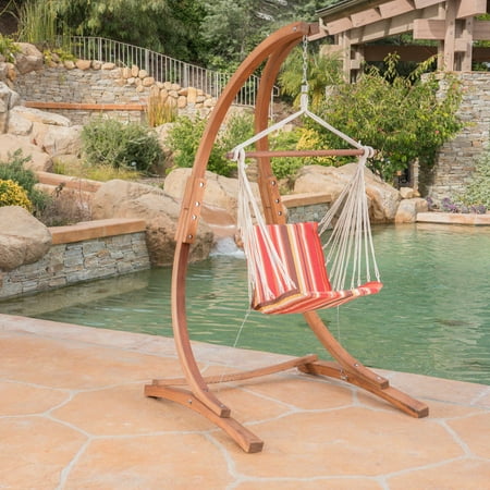 Galway Outdoor Teak Larch Wood Hammock Chair with (Best Teak Wood In The World)