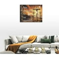 thumbnail image 3 of Christian Cross Decor Wall Art Rustic Christ Scripture Crosses Inspirational Quotes Pictures Wall Decor Canvas Painting Prints Artwork Decorations Framed for Church Bathroom Bedroom Kitchen 16"x12", 3 of 6