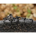 thumbnail image 3 of Oval Black Rutilated Quartz Wedding Ring Set- 14K Black Gold Vermeil- Diamond Bridal Ring Natural Inspired Leaf Stacking Promise Rings For Women, 3 of 6