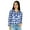 Blue, variant on Bimba Check Print Shirt Collar Neck Long Sleeve Casual Chic Button Down Blouse