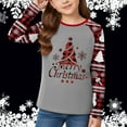 thumbnail image 3 of XEGLSBU Boys Long Sleeve Shirts Size 6-7 Print Long Sleeve Round Neck Top for Girls Festive Holiday Party Wear Soft Casual Blouse for Toddler Grey Size 5-6 Years, 3 of 5