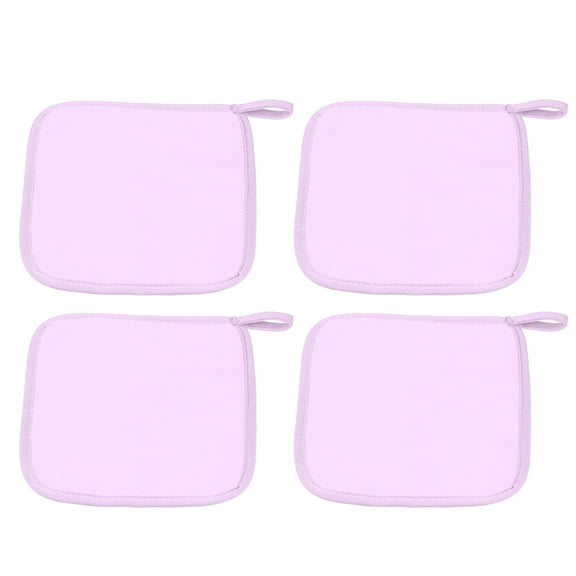 Unique Bargains 4pcs Makeup Removal Cleaning Cloth Towels for Most Skin Type Purple 8"x8"