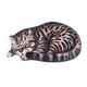thumbnail image 1 of Bonita alfombra de baño con forma de gato durmiendo, felpudo interior de entrada. Rayas, 1 of 9