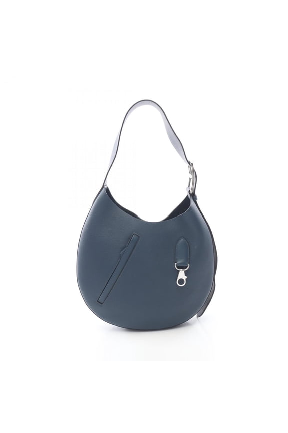 Pre-Owned Hermes Herms Arson Shoulder Bag/Handbag in Togo Leather, Navy Blue