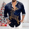 thumbnail image 2 of Playeras Deportivas Para Hombre, Camiseta De Manga Corta Con Solapa Y Estampado Digital 3D De Papá Noel Navideño, 2 of 7