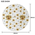 thumbnail image 6 of White Sunflower Letter Pattern Round Tablecloth 60"x60",Wrinkle Wipeable Table Cloth for Kitchen Dining Room Picnic Patio Party, 6 of 6