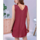 thumbnail image 3 of Vestidos de Verano Sin Mangas con Escote en V Color Rojo Vino L, 3 of 7