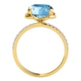 thumbnail image 4 of Mauli Jewels Rings for Women 2.25 Carat.Twt Cushion Shape Blue Topaz And Diamond Ring 4 Prong 10K Yellow Gold, 4 of 7