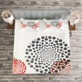 thumbnail image 3 of Ambesonne Abstract Quilted Bedspread Set 3 Pcs, Circled Modern Dots, King Size, Maroon Grey Red, 3 of 3