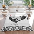thumbnail image 3 of Chicken Flannel Blanket for Bed,Travel and Camping, Rooster Hen Rustic Farm Animal Black Floral Super Soft Cozy Blanket for All Seasons 50"x60", 3 of 7