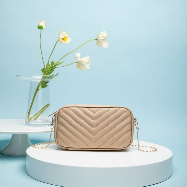 LNGOOR Mini Chevron Chain Crossbody Bag