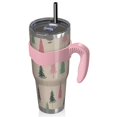 thumbnail image 2 of 40oz Tumbler,Beige Christmas Tree Pattern Insulated Tumblers with Removable Handle,Stainless Steel Double Vacuum Coffee Tumbler Cup with Straw for Home,Office,Travel,Party, 2 of 5