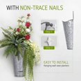thumbnail image 3 of VIVOSUN Vintage Style Hanging Wall Planter Decor, Lightweight Metal with Galvanized Finish, for Faux Plants or Dry Flowers, Set of 2, 3 of 7