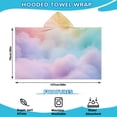 thumbnail image 2 of Soft Pastel Cloudscape Hooded Bath Towel，50"x30" for Ages 3 To 12 Kids, Quick Dry Lightweight Soft Microfiber Hood Beach Towel Cover Up for Kids, 2 of 7