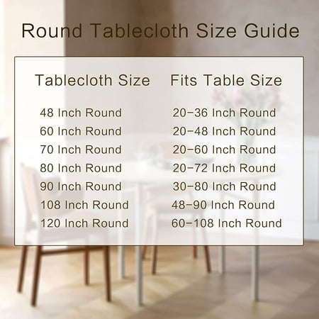 

MWYY Round Tablecloth - 60 Inch - Water Resistant Spill Proof Washable Polyester Table Cloth Decorative Fabric Table Cover for Dining Table Buffet Parties and Camping Black