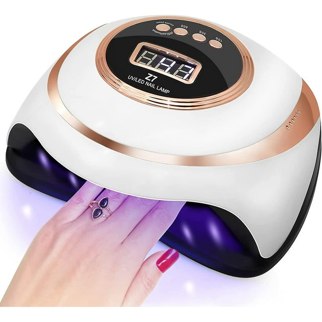 Lámpara de uñas de gel UV de 180 W, secador de uñas inteligente, lámpara de curado de esmalte de uñas, con 4 temporizadores (10/30/60/99 s), pantalla LCD
