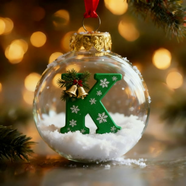 Adornos navideños, adornos navideños, regalos navideños, colgante de bola con letra navideña, bola decorativa