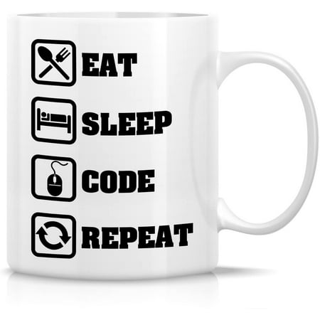 

Funny Mug - Eat Sleep Code Repeat Programmer Software Engineer 11 Oz Ceramic Coffee Mugs - Funny Sarcasm Sarcastic Inspirational birthday gifts for friends coworkers siblings dad mom.